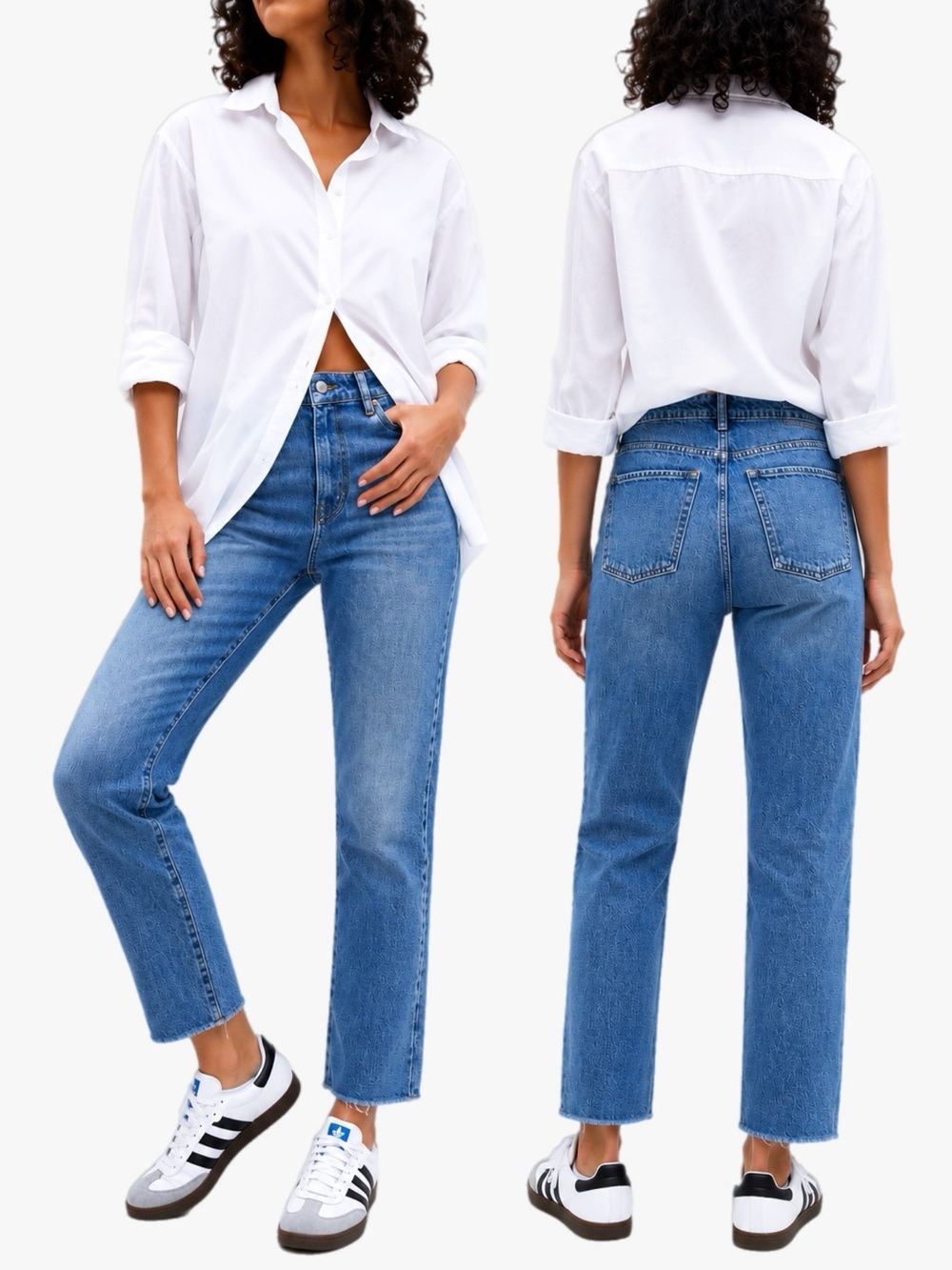 Gap Slim Boyfriend Jeans Raw Hem Size 4 Medium Wash Distressed Ankle Denim